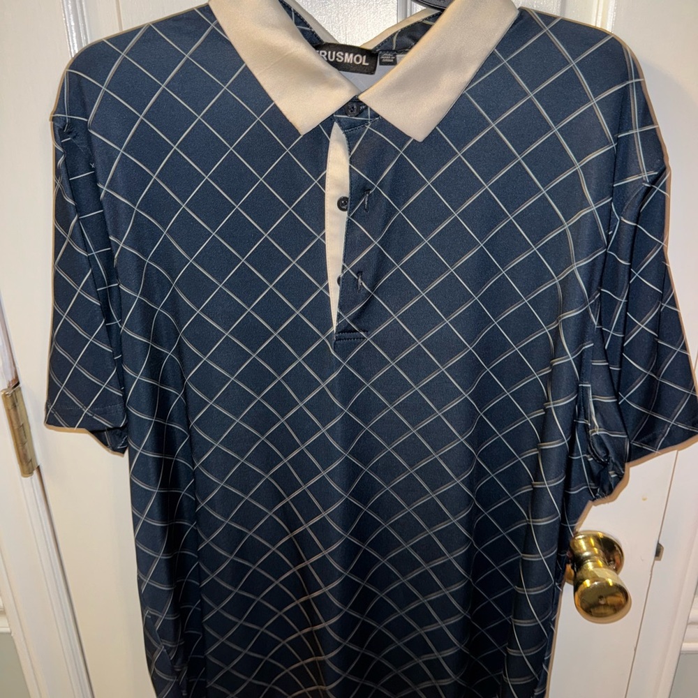 Men's Navy and cream Polo Shirt